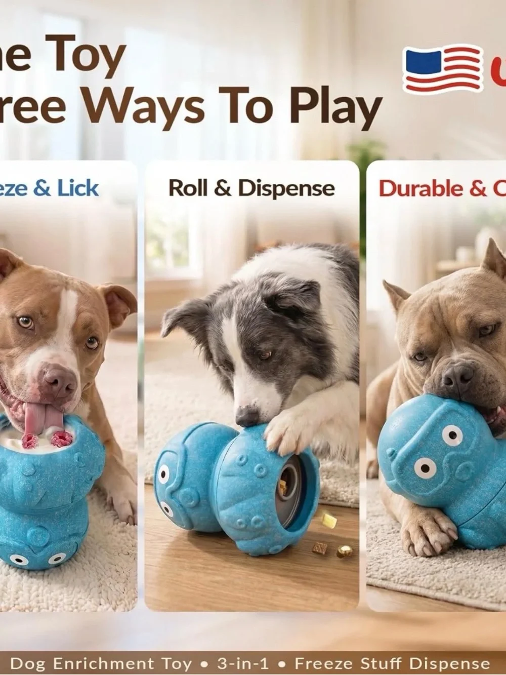 NIB Multi-Functional Dog Enrichment Toy - Blue Octopus Design Frozen Treats